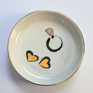 Kate Spade Wedding/Engagement Ring Dish Lenox Brand Gold Rimmed